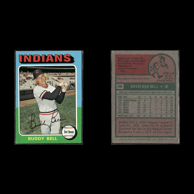 10-Card Lot Vintage 1975 Topps Cleveland Indians | MLB Baseball Trading Cards