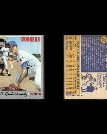 5-Card Lot Vintage 1970 Topps LA Dodgers | MLB Baseball Trading Cards Team Lot