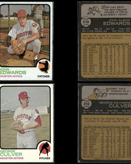 36-Card Lot Vintage 1973 Topps Houston Astros | MLB Baseball Trading Cards Topps