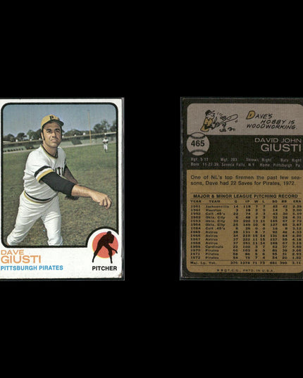 9-Card Lot Vintage 1973 Topps Pittsburgh Pirates | MLB Baseball Trading Cards
