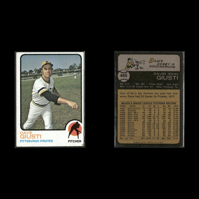 9-Card Lot Vintage 1973 Topps Pittsburgh Pirates | MLB Baseball Trading Cards