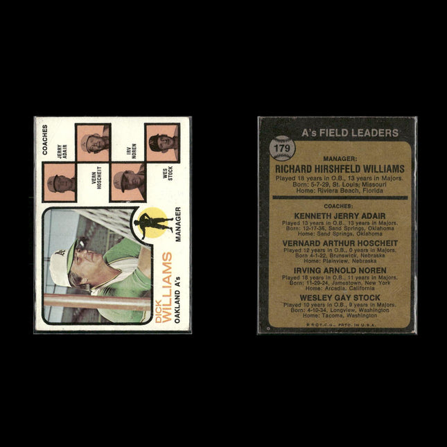 10-Card Lot Vintage 1973 Topps Oakland Athletics | MLB Baseball Trading Cards