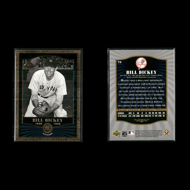 2001 SP Legendary Cuts Lot (6) w/ Bill Dickey, Mickey Cochrane, HOF Yankee Stars