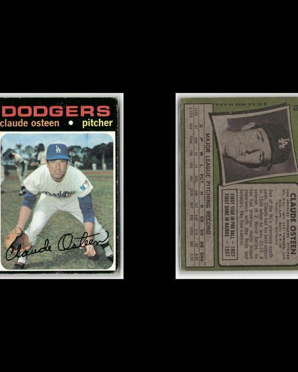 12-Card Lot Vintage 1971 Topps LA Dodgers | MLB Baseball Trading Cards Team Lot