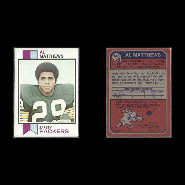 1973 Topps Football Lot (18 Cards) Vintage NFL Trading Cards