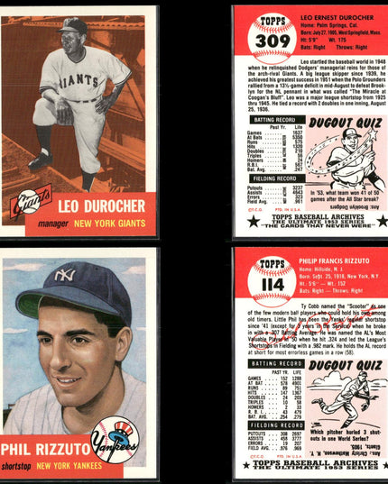 1991 Topps Archives 1953 Reprint Baseball Cards Lot (41) Vintage Style MLB