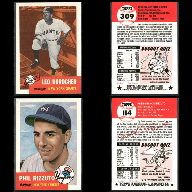 1991 Topps Archives 1953 Reprint Baseball Cards Lot (41) Vintage Style MLB