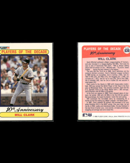 Will Clark 11-Card Lot SF Giants “Will the Thrill” All-Star