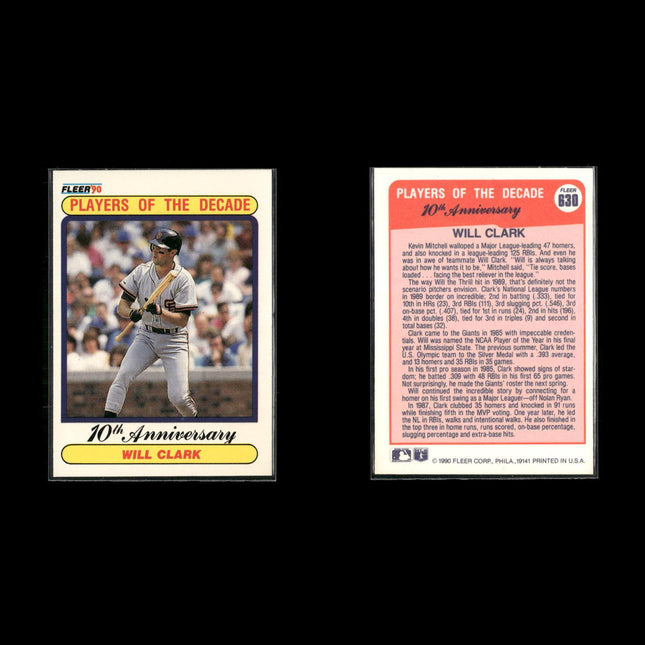 Will Clark 11-Card Lot SF Giants “Will the Thrill” All-Star