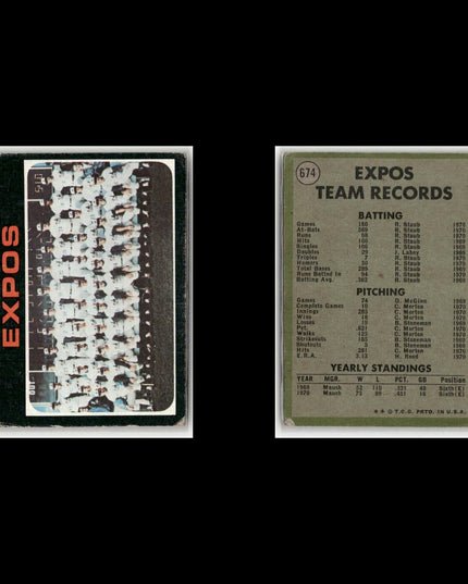 19-Card Lot Vintage 1971 Topps Montreal Expos | MLB Baseball Trading Cards Topps