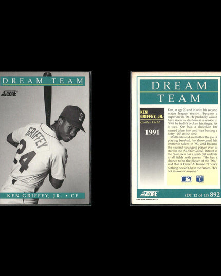 1991 Score Dream Team Baseball Card Set – 13 Cards – Stars & Hall of Famers
