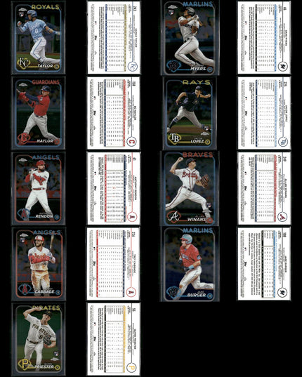2024 Topps Chrome & Chrome Update Lot – 186 Cards – MLB Stars & Rookies