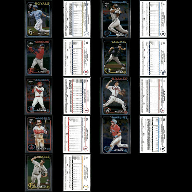 2024 Topps Chrome & Chrome Update Lot – 186 Cards – MLB Stars & Rookies