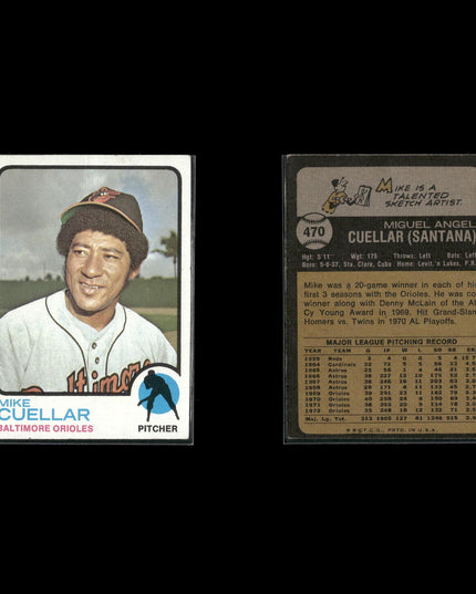 21-Card Lot Vintage 1973 Topps Baltimore Orioles | MLB Baseball Trading Cards