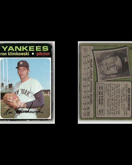 5-Card Lot Vintage 1971 Topps New York Yankees | MLB Baseball Trading Cards