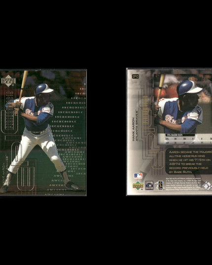 Hank Aaron 4-Card Lot Atlanta Braves “Hammerin’ Hank” HOF Legend