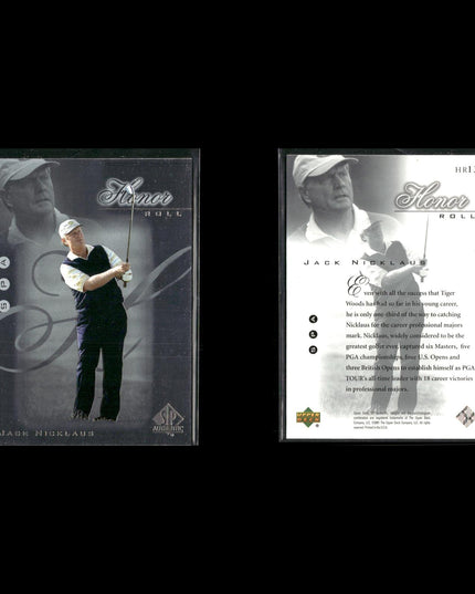 Jack Nicklaus Golf Card Lot (19) 2001–2003 Upper Deck SP, Gallery, Inserts