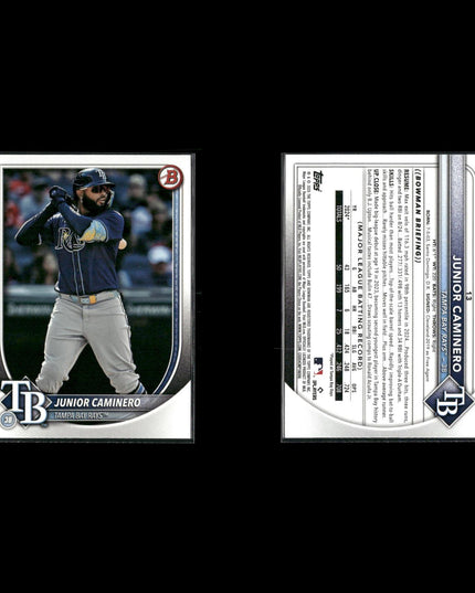 Junior Caminero 12-Card Lot Tampa Bay Rays Top Prospect