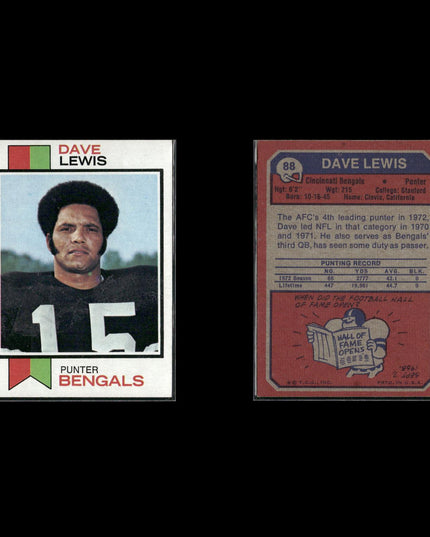 1973 Topps Football Lot (18 Cards) Vintage NFL Trading Cards