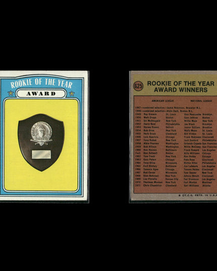 7-Card Lot Vintage 1972 Topps Baseball Awards | MLB Trading Cards Topps Vintage
