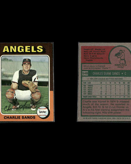 9-Card Lot Vintage 1975 Topps California Angels | MLB Baseball Trading Cards