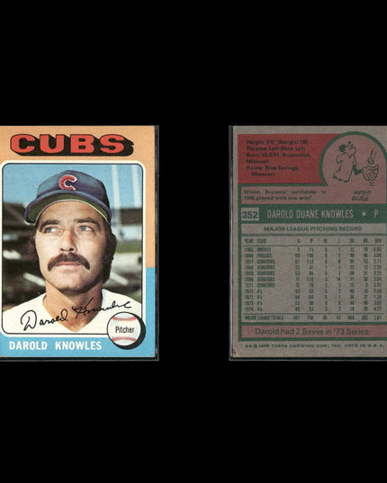 7-Card Lot Vintage 1975 Topps Chicago Cubs | MLB Baseball Trading Cards Topps