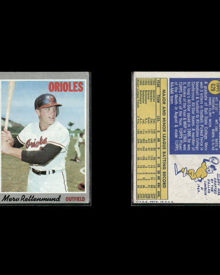 8-Card Lot Vintage 1970 Topps Baltimore Orioles | MLB Baseball Trading Cards