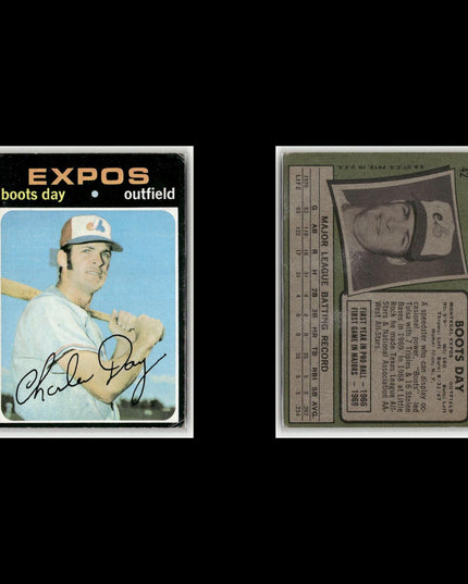 19-Card Lot Vintage 1971 Topps Montreal Expos | MLB Baseball Trading Cards Topps