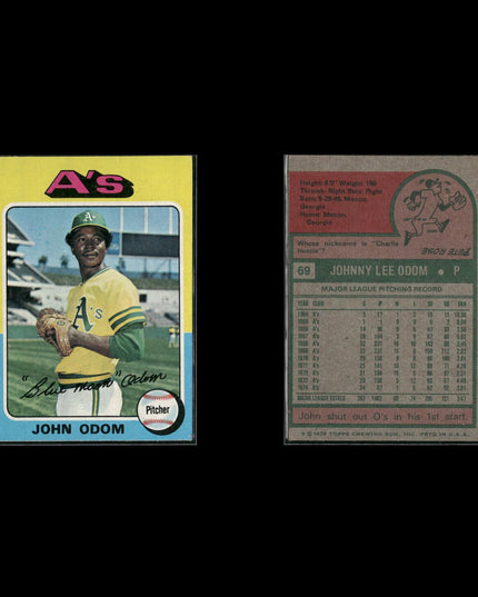 8-Card Lot Vintage 1975 Topps Oakland Athletics | MLB Baseball Trading Cards