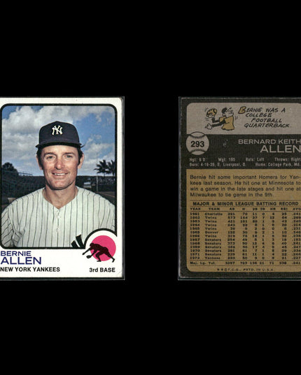 7-Card Lot Vintage 1973 Topps New York Yankees | MLB Baseball Trading Cards Topps