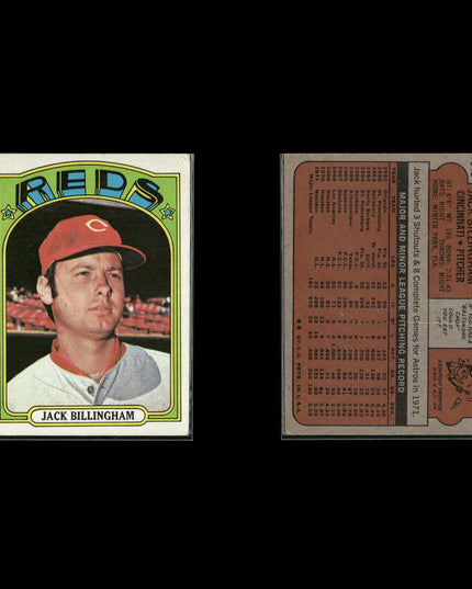 1972 Topps Cincinnati Reds Team Lot (9 Cards) Vintage Baseball MLB