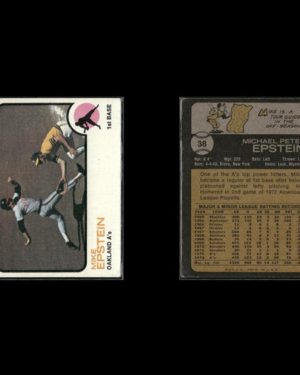 10-Card Lot Vintage 1973 Topps Oakland Athletics | MLB Baseball Trading Cards