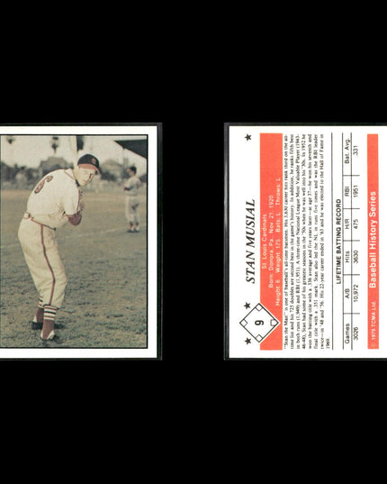 6x Stan Musial #9 1979 TCMA 1950s St. Louis Cardinals Baseball Card Lot