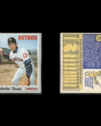 8-Card Lot Vintage 1970 Topps Houston Astros | MLB Baseball Trading Cards Topps