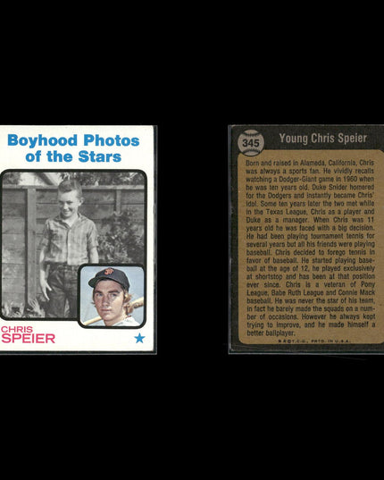 18-Card Lot Vintage 1972–73 Topps Boyhood Photos | MLB Baseball Trading Cards