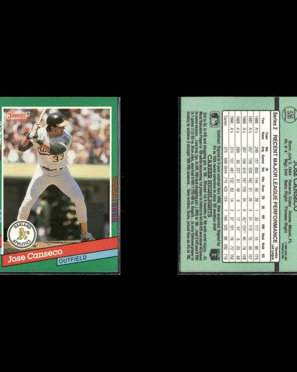 Jose Canseco 15-Card Lot Oakland A’s Bash Brother MVP Power Bat