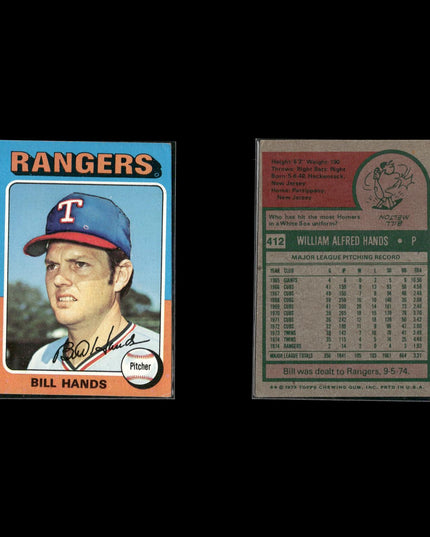 4-Card Lot Vintage 1975 Topps Texas Rangers | MLB Baseball Trading Cards Topps