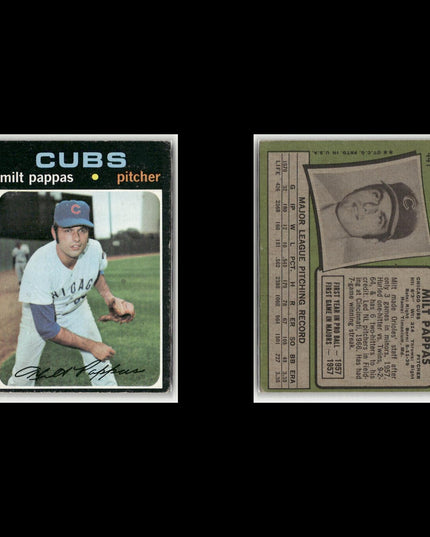 19-Card Lot Vintage 1971 Topps Chicago Cubs | MLB Baseball Trading Cards Vintage