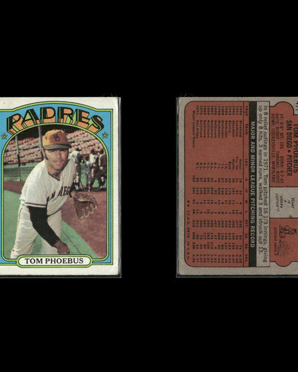 1972 Topps San Diego Padres Team Lot (8 Cards) Vintage Baseball MLB