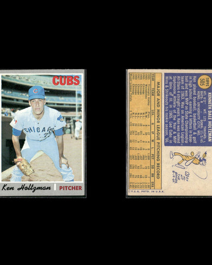 7-Card Lot Vintage 1970 Topps Chicago Cubs | MLB Baseball Trading Cards Team Lot