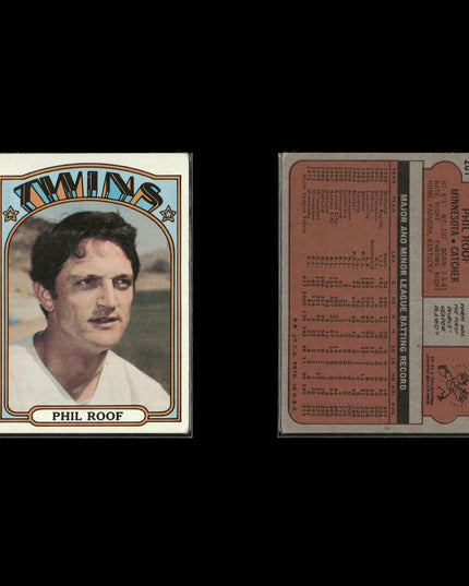 1972 Topps Minnesota Twins Team Lot (10 Cards) Vintage Baseball MLB