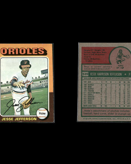 11-Card Lot Vintage 1975 Topps Baltimore Orioles | MLB Baseball Trading Cards