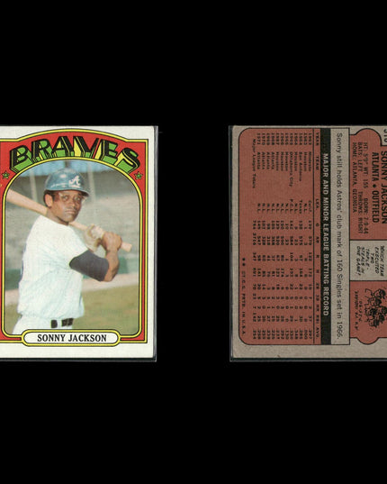 1972 Topps Atlanta Braves Team Lot (10 Cards) Vintage Baseball MLB