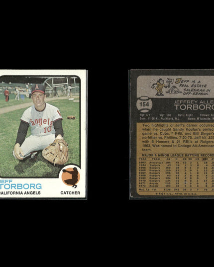 9-Card Lot Vintage 1973 Topps California Angels | MLB Baseball Trading Cards