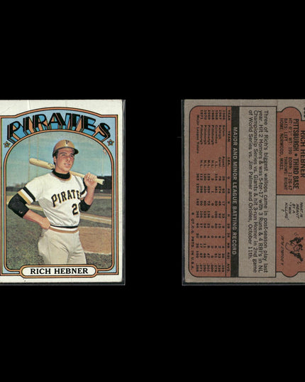 1972 Topps Pittsburgh Pirates Team Lot (14 Cards) Vintage Baseball MLB