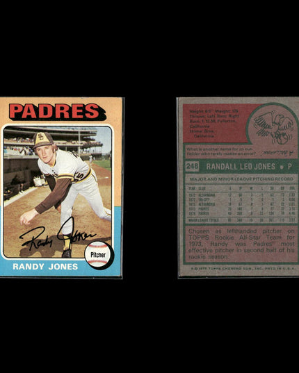 4-Card Lot Vintage 1975 Topps San Diego Padres | MLB Baseball Trading Cards Topps