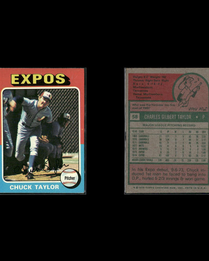 4-Card Lot Vintage 1975 Topps Montreal Expos | MLB Baseball Trading Cards Topps