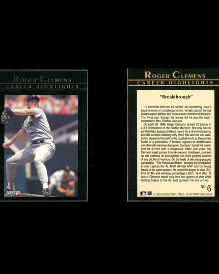 Roger Clemens 10-Card Lot Boston Red Sox “Rocket” 7x Cy Young