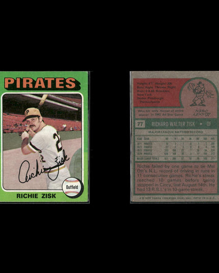 7-Card Lot Vintage 1975 Topps Pittsburgh Pirates | MLB Baseball Trading Cards