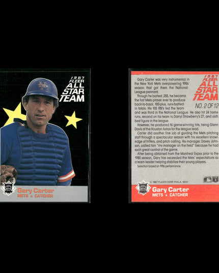 Gary Carter 12-Card Lot NY Mets HOF Catcher “The Kid” Legend